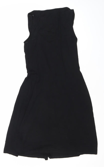 The White Company Women’s Black Sheath Knee Length Dress M Viscose Blend