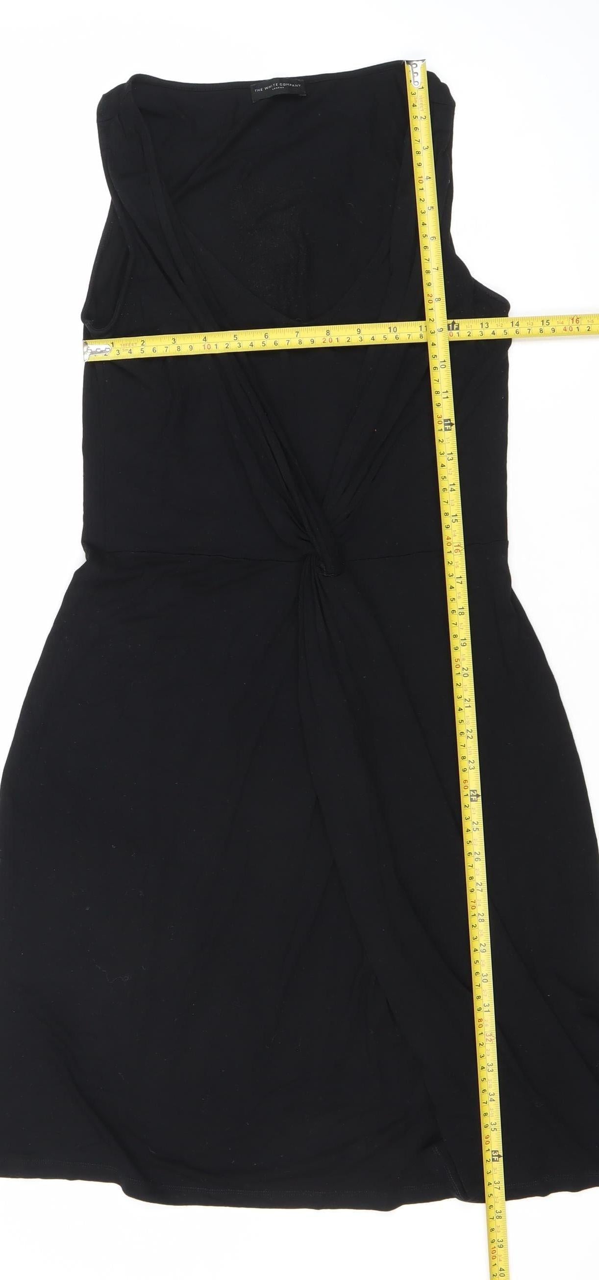 The White Company Women’s Black Sheath Knee Length Dress M Viscose Blend