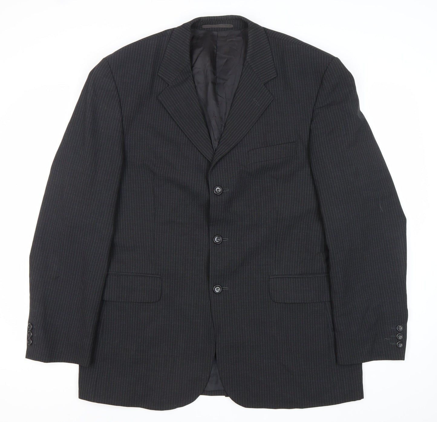 Burton Menswear Black Pinstripe Men’s 42 Blazer Jacket Classic Formal