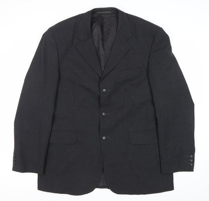 Burton Menswear Black Pinstripe Men’s 42 Blazer Jacket Classic Formal