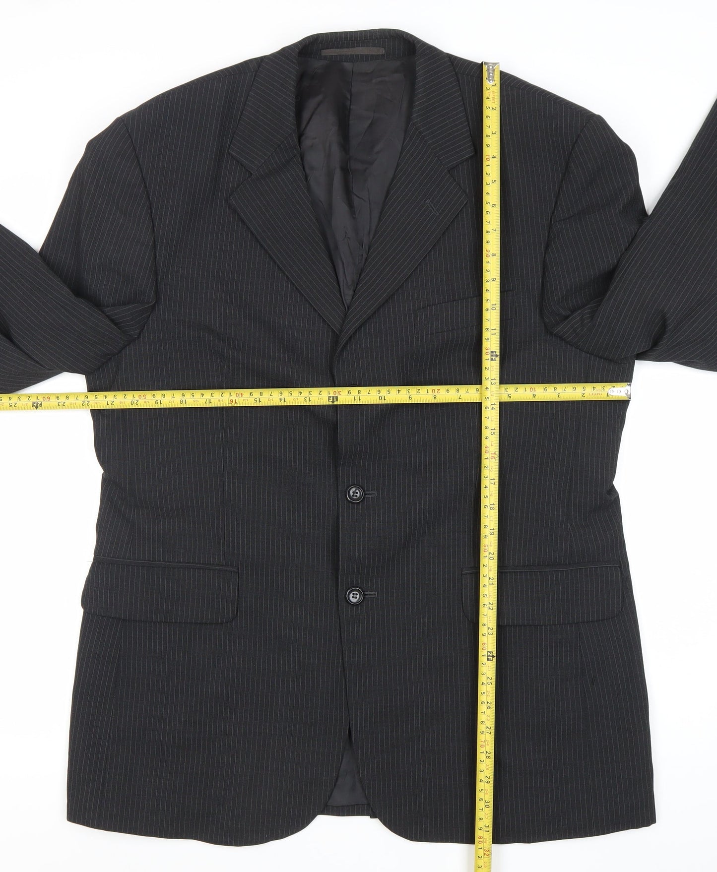 Burton Menswear Black Pinstripe Men’s 42 Blazer Jacket Classic Formal