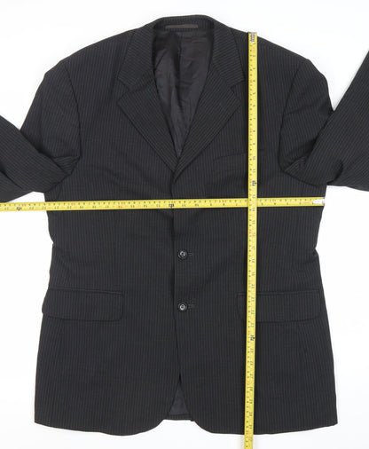 Burton Menswear Black Pinstripe Men’s 42 Blazer Jacket Classic Formal