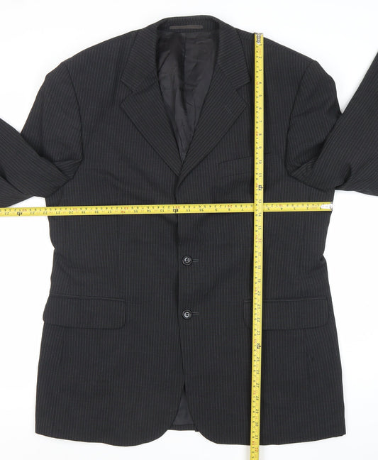 Burton Menswear Black Pinstripe Men’s 42 Blazer Jacket Classic Formal