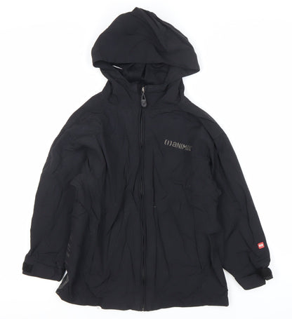 Animal Boys Black XS Waterproof Hooded Rain Jacket Coat