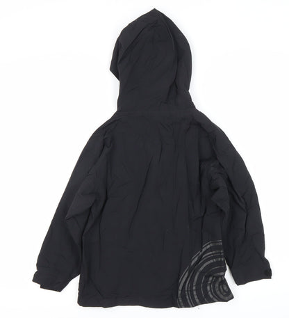 Animal Boys Black XS Waterproof Hooded Rain Jacket Coat