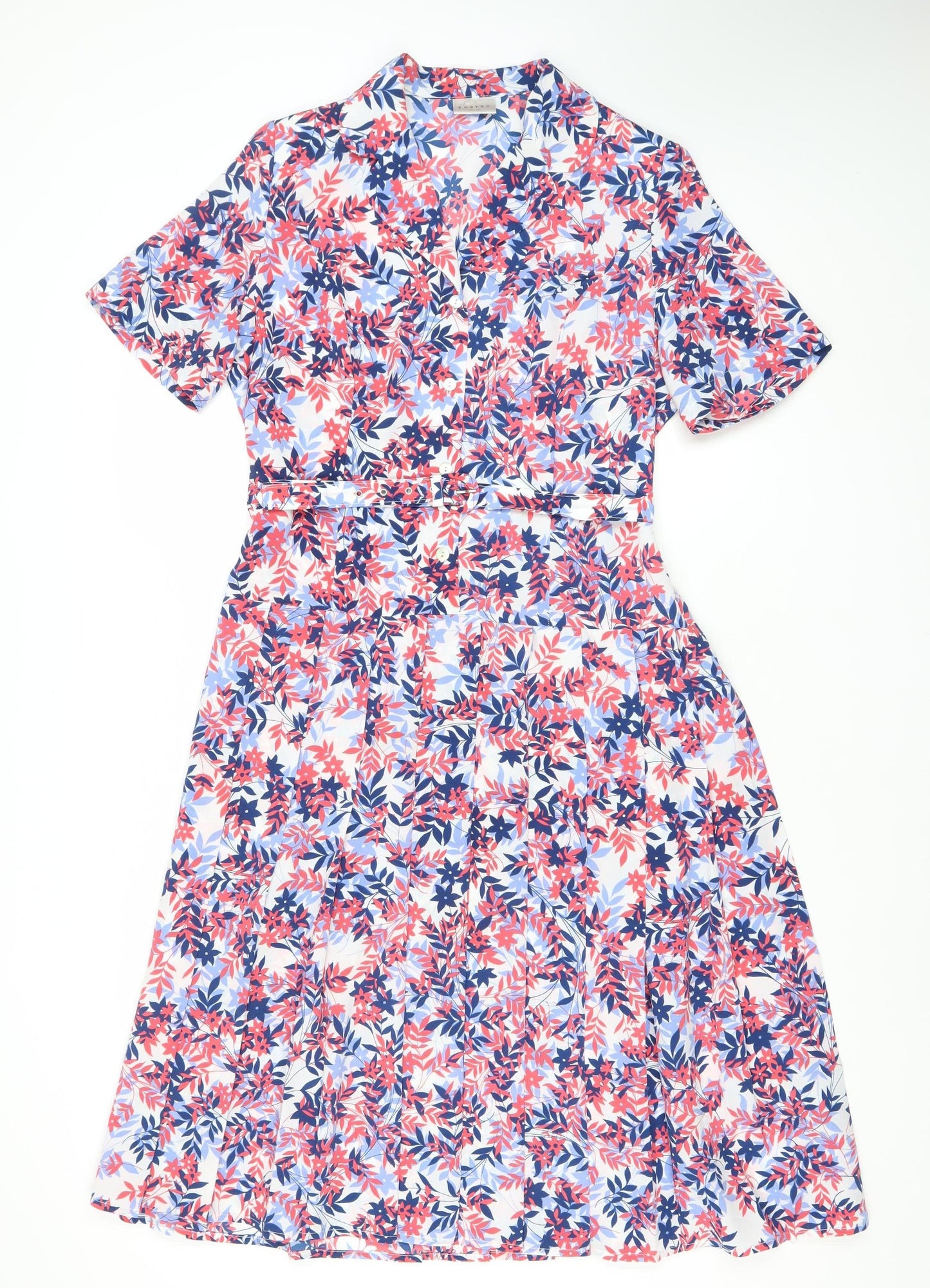 Eastex Womens Multicoloured Floral Shirt Dress Size 14 Knee Length