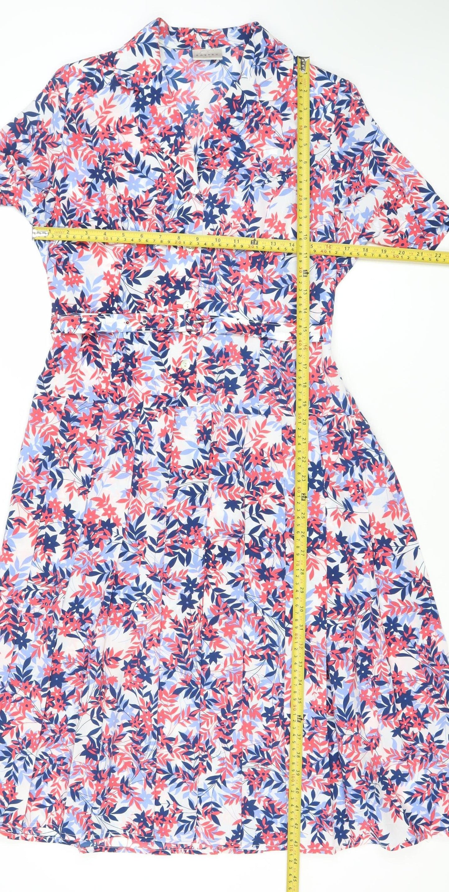 Eastex Womens Multicoloured Floral Shirt Dress Size 14 Knee Length