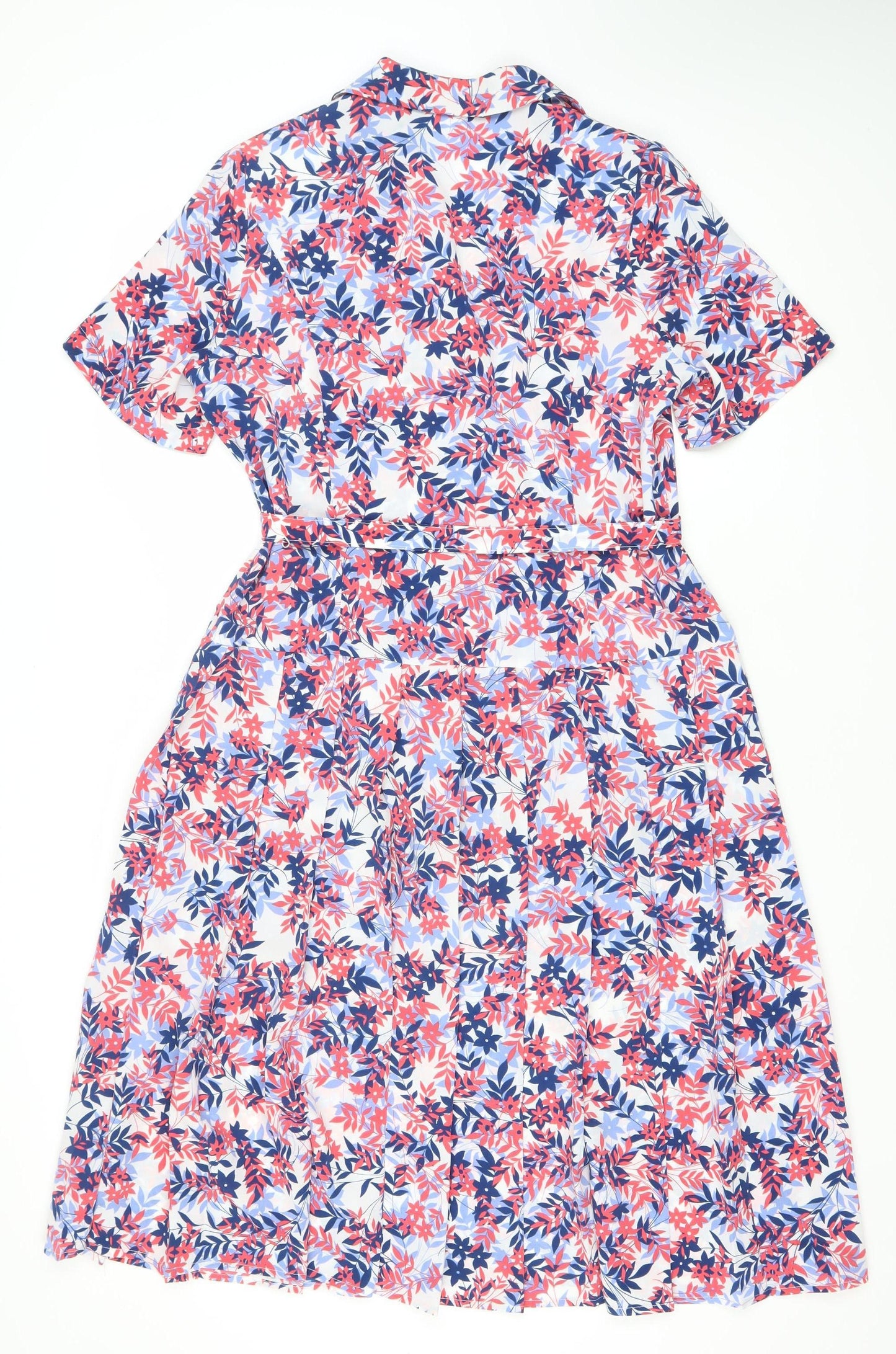 Eastex Womens Multicoloured Floral Shirt Dress Size 14 Knee Length