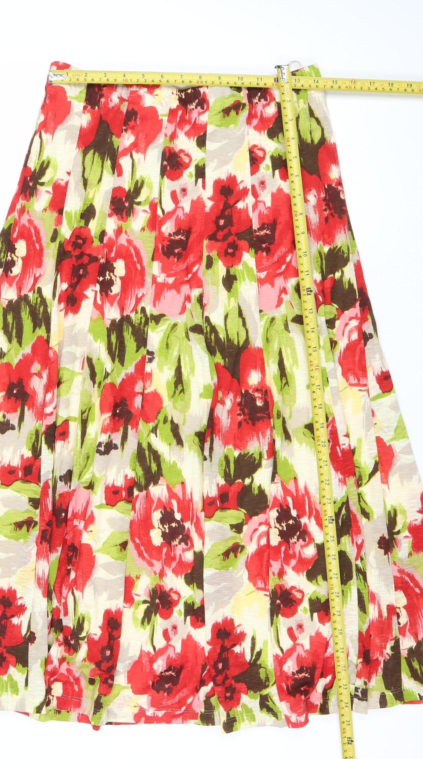 Marks and Spencer Women’s Multicoloured Floral A-Line Skirt Size 12