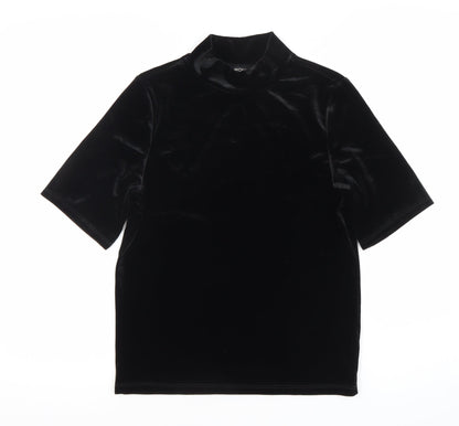 Womens UK Size XS Monki Black Basic T-Shirt