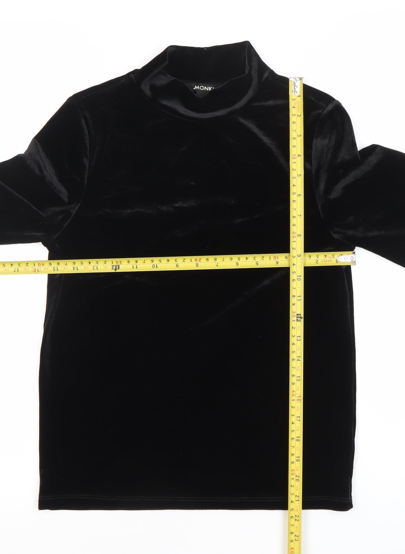 Womens UK Size XS Monki Black Basic T-Shirt