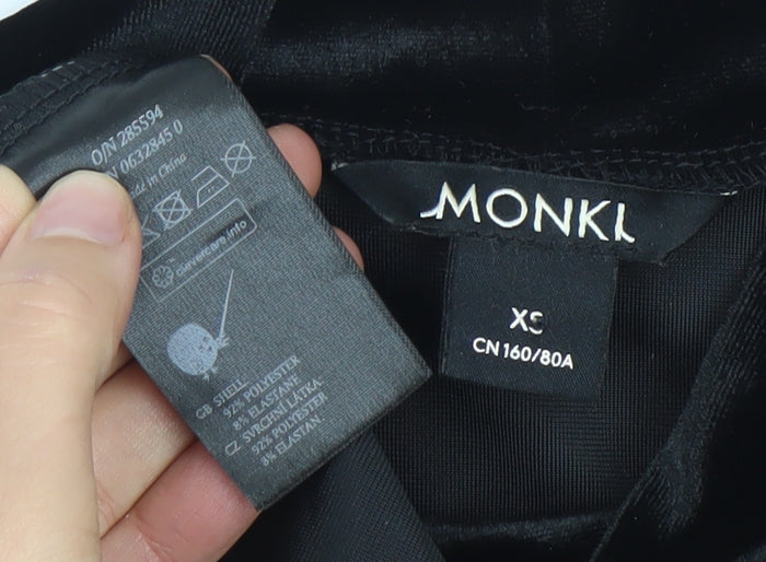Womens UK Size XS Monki Black Basic T-Shirt