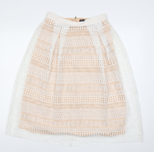Marks and Spencer Women’s Ivory A-Line Lace Skirt Size 10