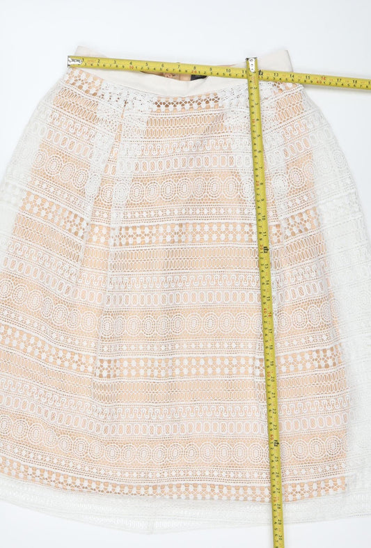 Marks and Spencer Women’s Ivory A-Line Lace Skirt Size 10