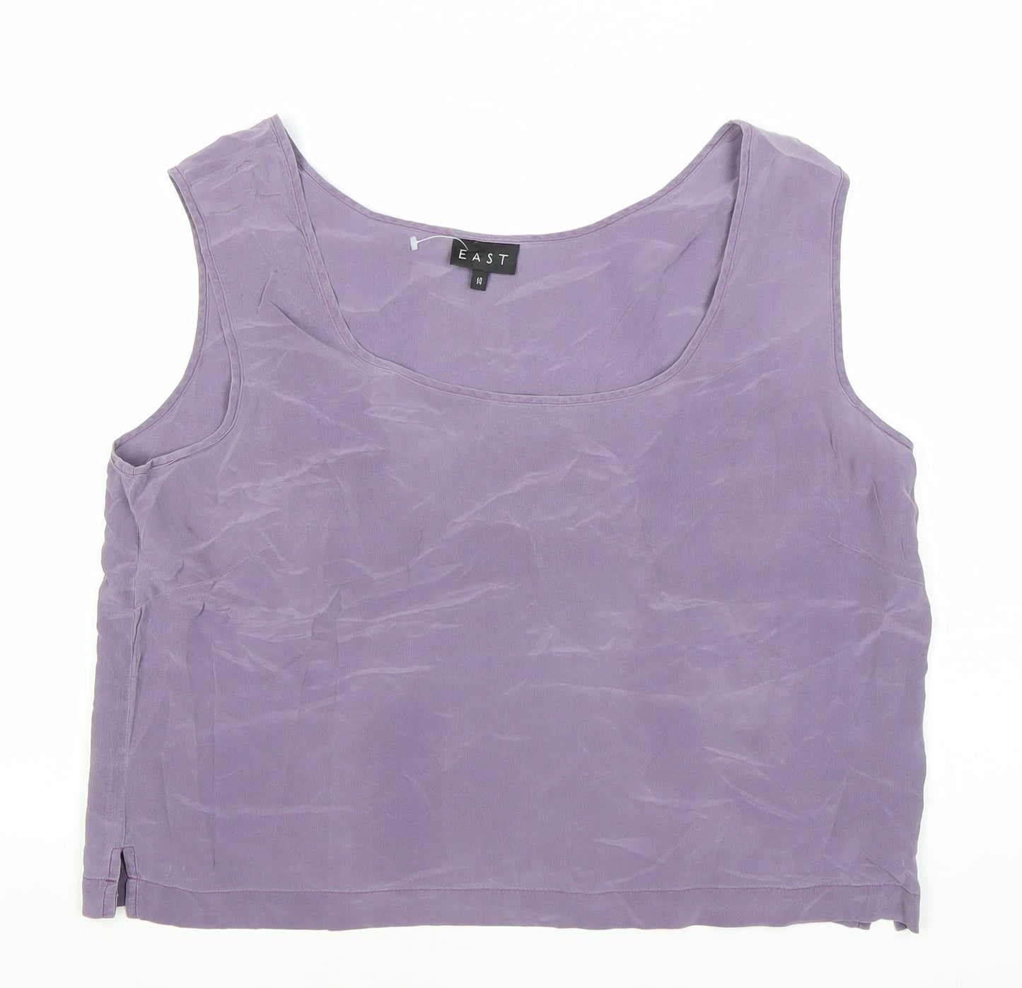 EAST Womens Purple Silk Scoop Neck Tank Top Size 14