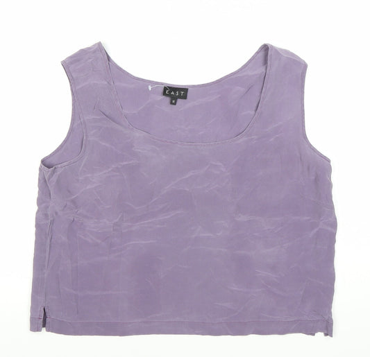 EAST Womens Purple Silk Scoop Neck Tank Top Size 14