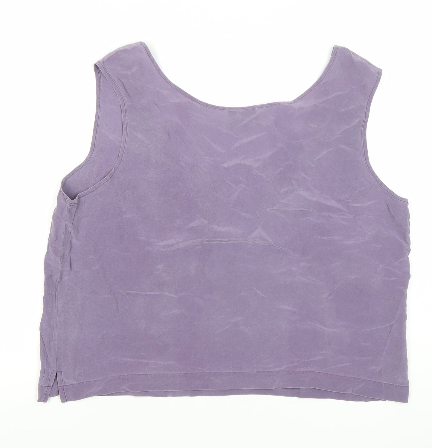 EAST Womens Purple Silk Scoop Neck Tank Top Size 14