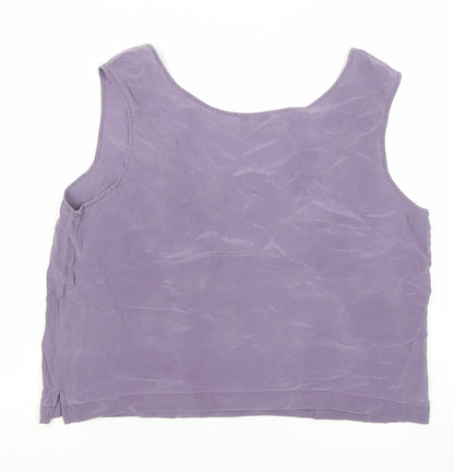 EAST Womens Purple Silk Scoop Neck Tank Top Size 14