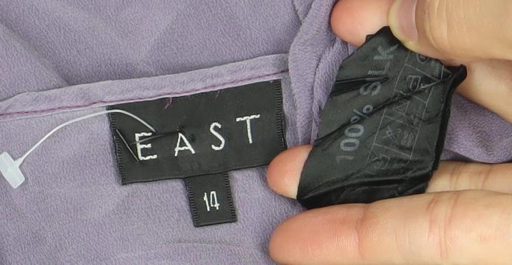 EAST Womens Purple Silk Scoop Neck Tank Top Size 14