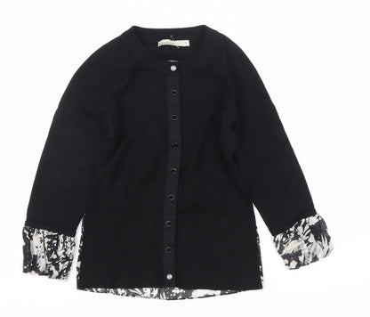 Karen Millen Women’s Black L Floral Panel Button Cardigan