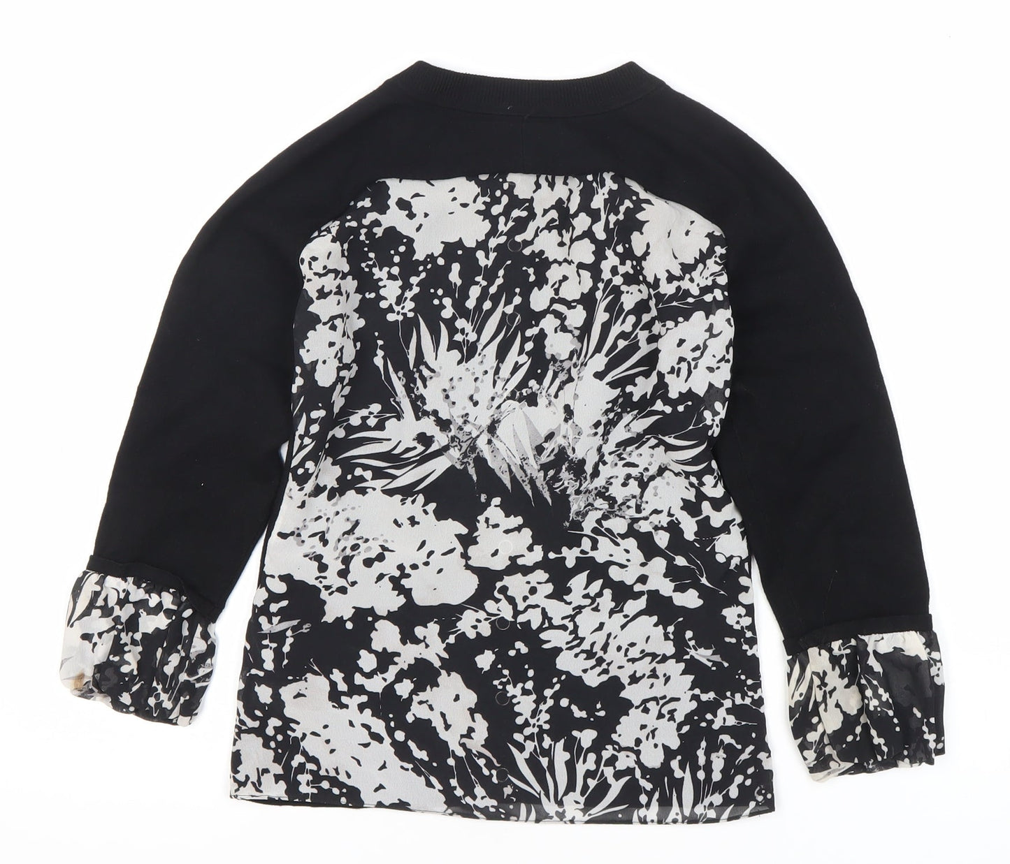 Karen Millen Women’s Black L Floral Panel Button Cardigan