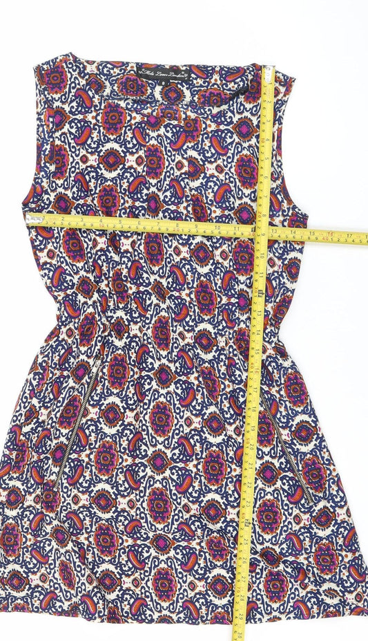 Mela Loves London Women Multicoloured Paisley Strapless Bodycon Mini Dress Size 8