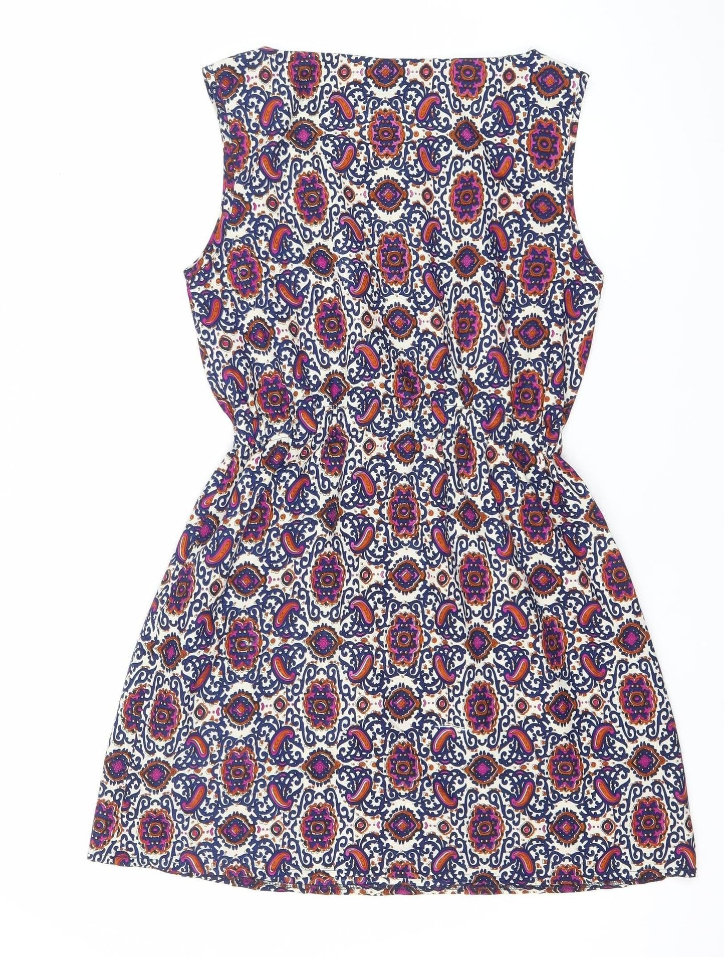 Mela Loves London Women Multicoloured Paisley Strapless Bodycon Mini Dress Size 8