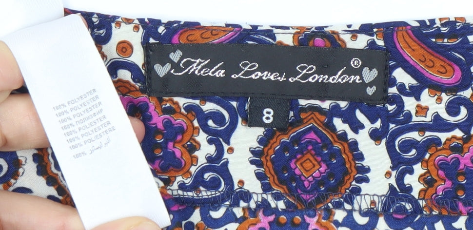 Mela Loves London Women Multicoloured Paisley Strapless Bodycon Mini Dress Size 8
