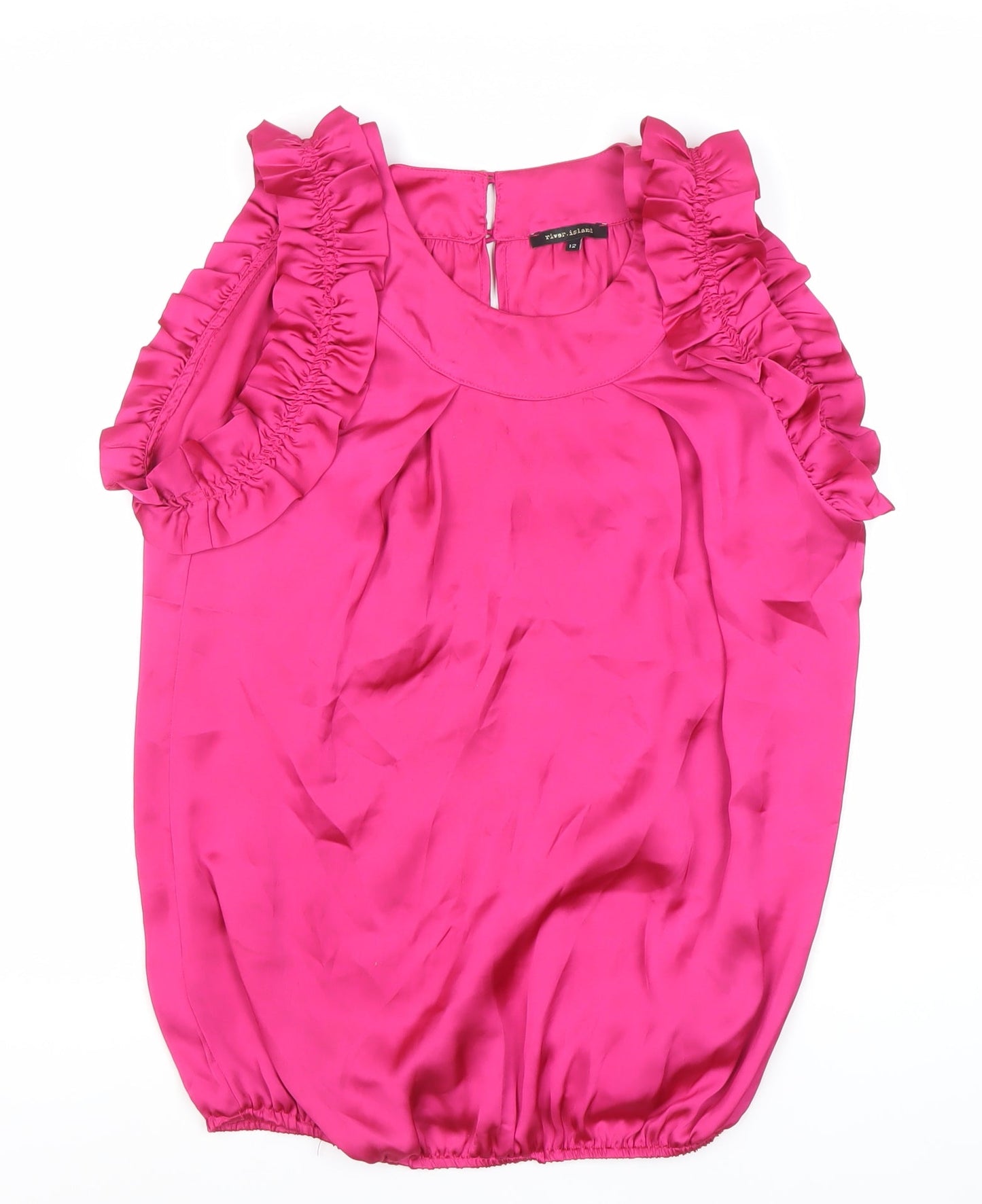 Womens UK Size 12 River Island Pink Blouse Blouse