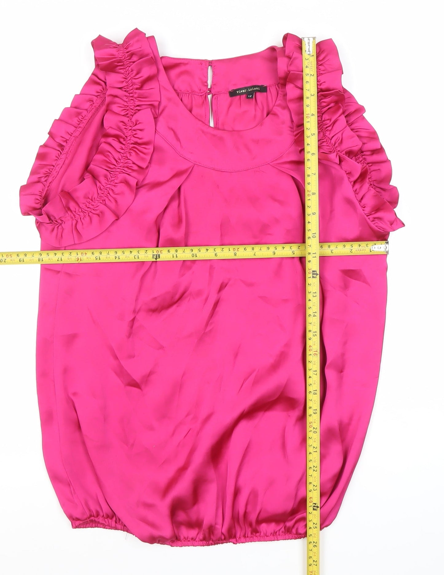 Womens UK Size 12 River Island Pink Blouse Blouse