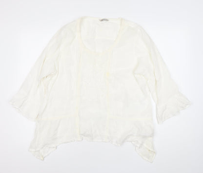 Marks and Spencer Women Ivory Cotton Tunic Blouse Size 20