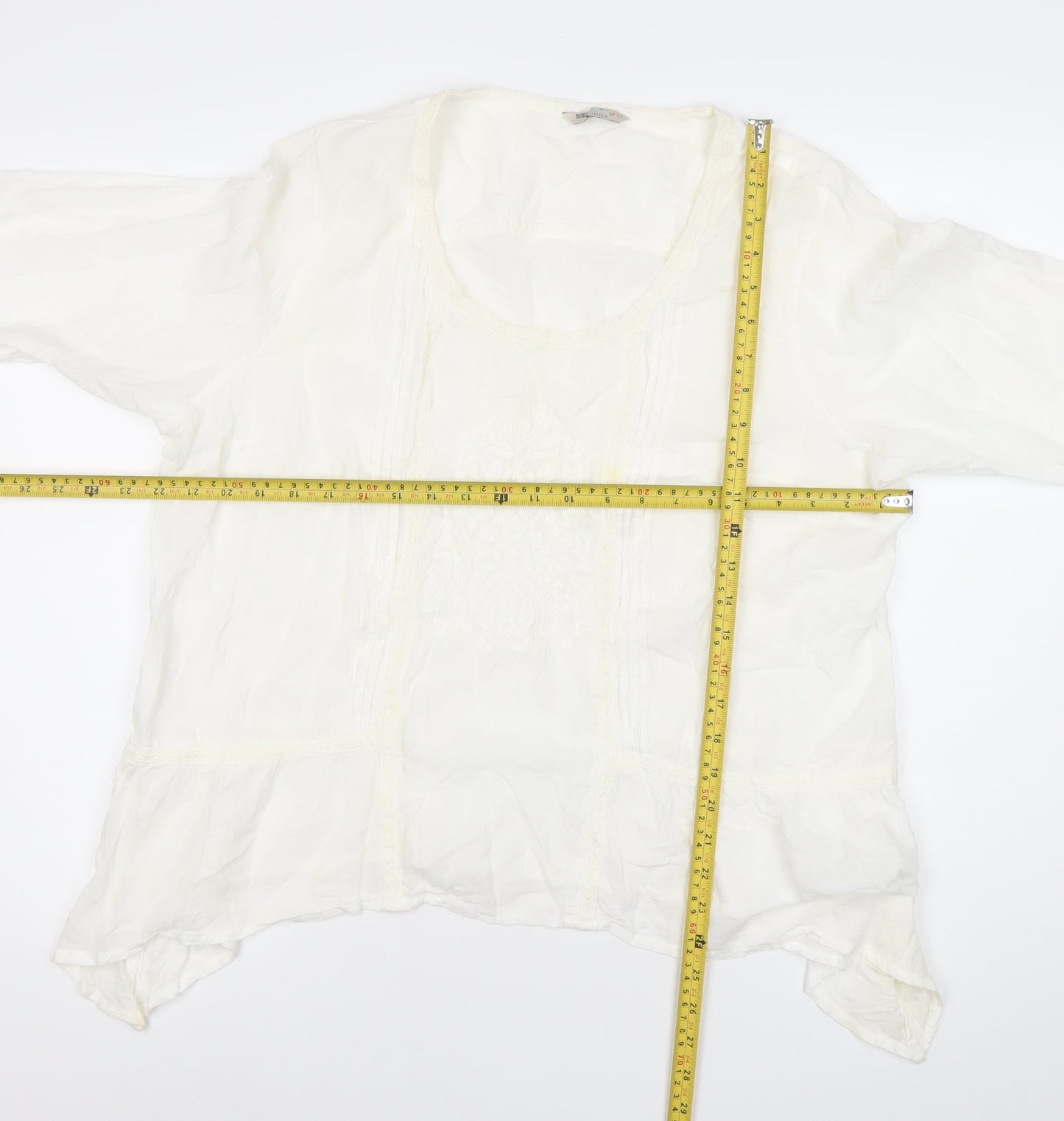 Marks and Spencer Women Ivory Cotton Tunic Blouse Size 20