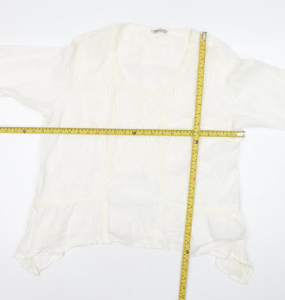 Marks and Spencer Women Ivory Cotton Tunic Blouse Size 20