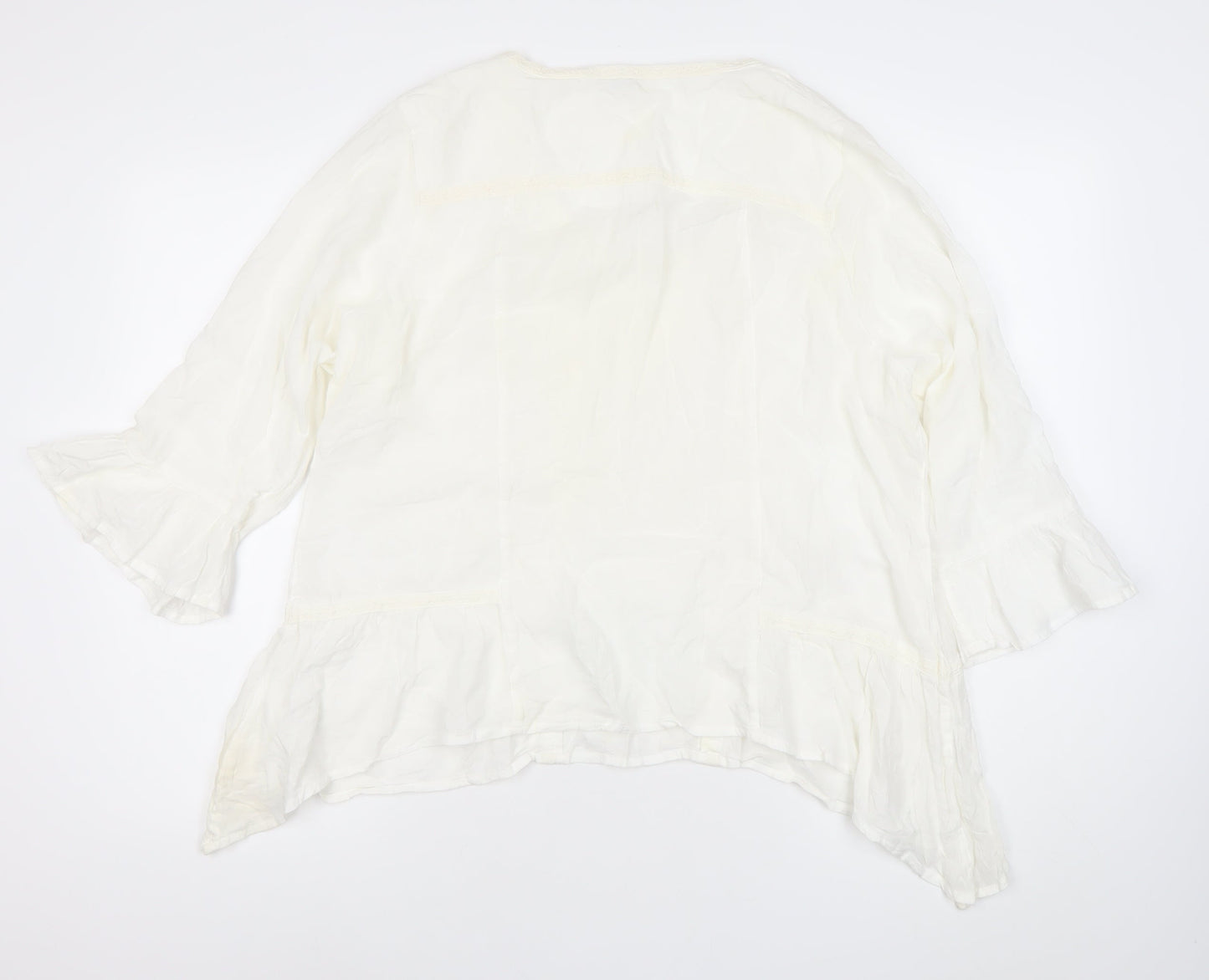 Marks and Spencer Women Ivory Cotton Tunic Blouse Size 20