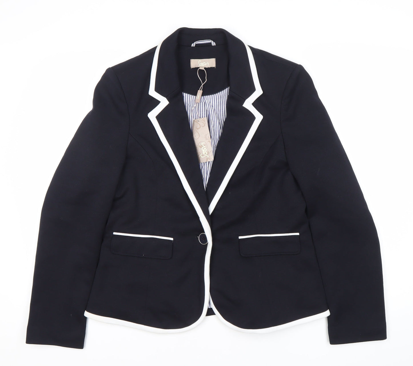 Soon Womens Black Blazer Size 14 Tailored One Button Jacket