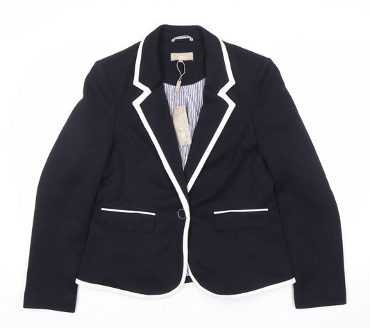 Soon Womens Black Blazer Size 14 Tailored One Button Jacket