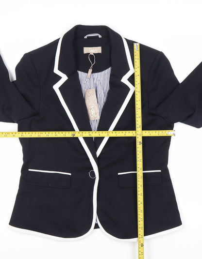 Soon Womens Black Blazer Size 14 Tailored One Button Jacket