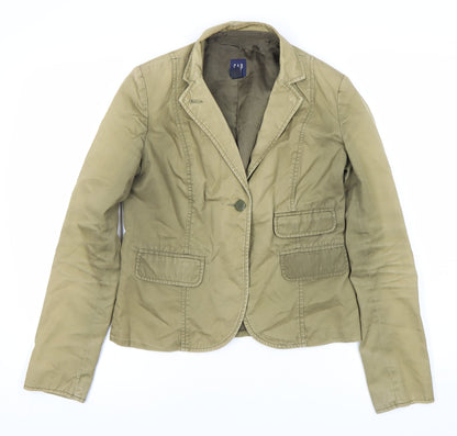 GAP Women’s Brown Blazer Jacket Size 10 UK Regular Fit Cotton Blend