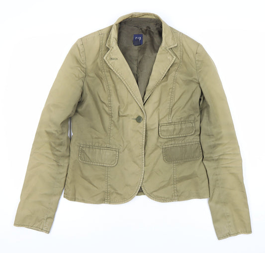 GAP Women’s Brown Blazer Jacket Size 10 UK Regular Fit Cotton Blend