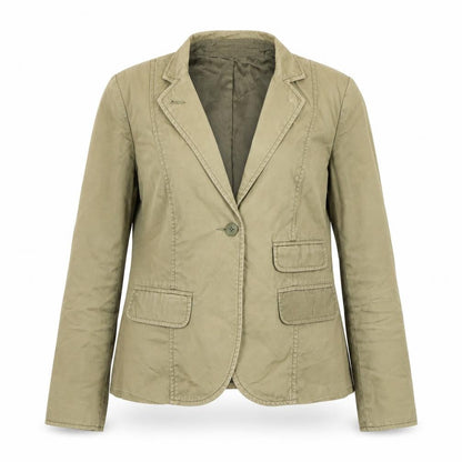 Gap Women’s Brown Blazer Jacket Size 10 UK Regular Fit Cotton Blend