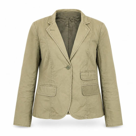 Gap Women’s Brown Blazer Jacket Size 10 UK Regular Fit Cotton Blend