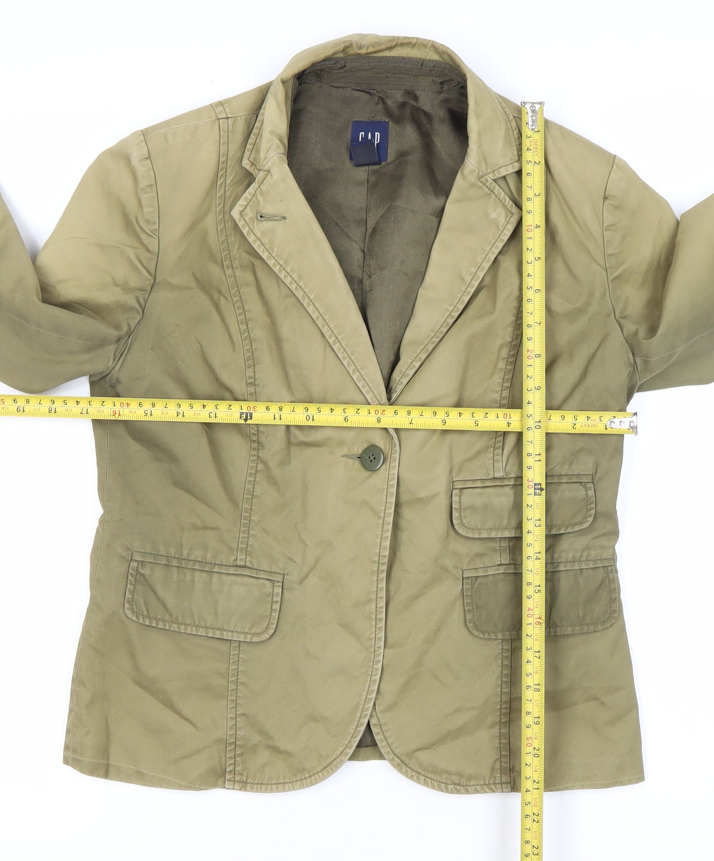 GAP Women’s Brown Blazer Jacket Size 10 UK Regular Fit Cotton Blend