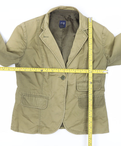 GAP Women’s Brown Blazer Jacket Size 10 UK Regular Fit Cotton Blend