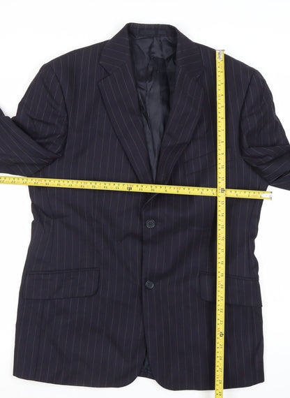 Oxford Blue Brigdens Mens Blue 40 Chest Wool Pinstripe Blazer Jacket