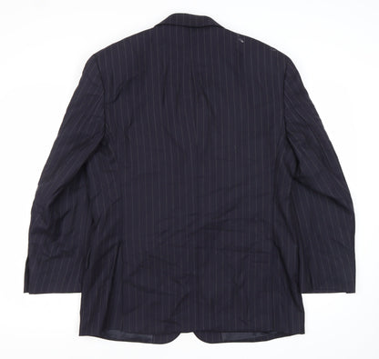 Oxford Blue Brigdens Mens Blue 40 Chest Wool Pinstripe Blazer Jacket