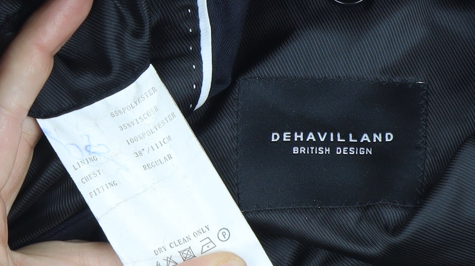 Dehavilland Men’s Blue 38R Regular Fit Blazer Jacket