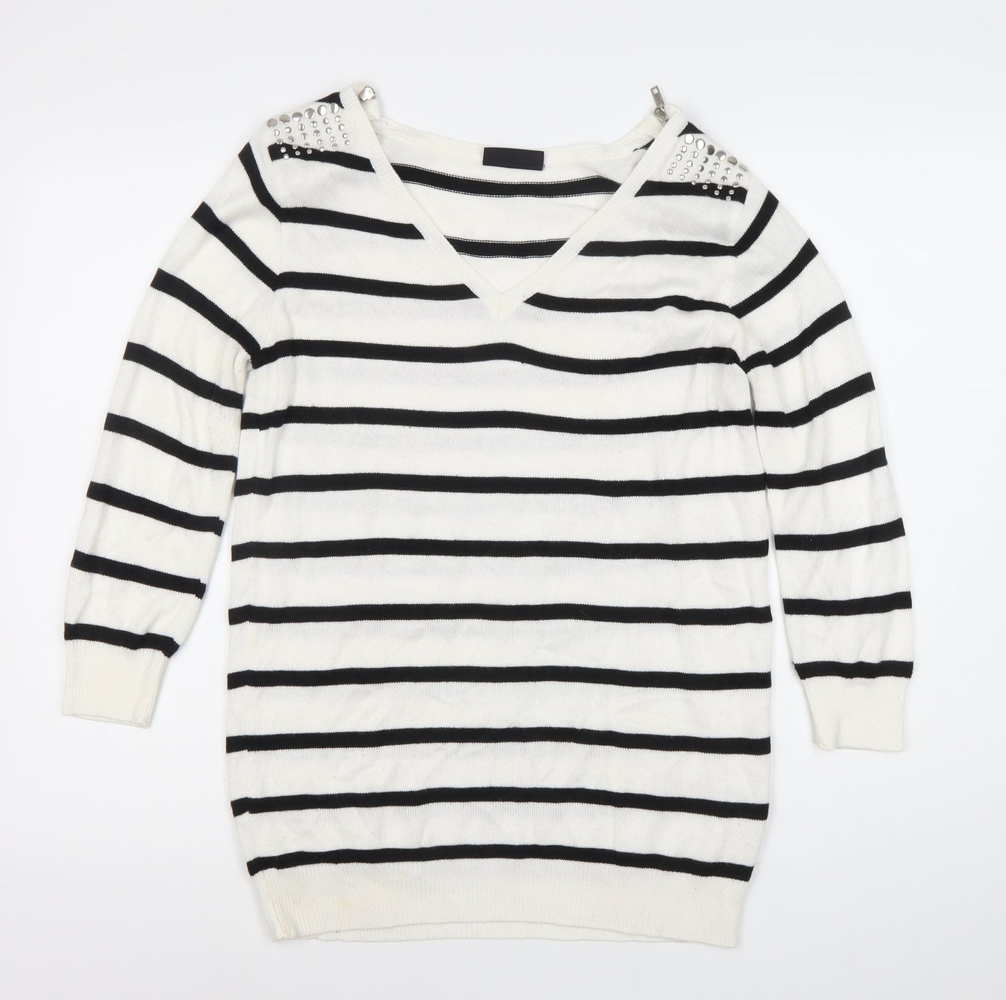 Womens UK Size S Wallis White Pullover Jumper