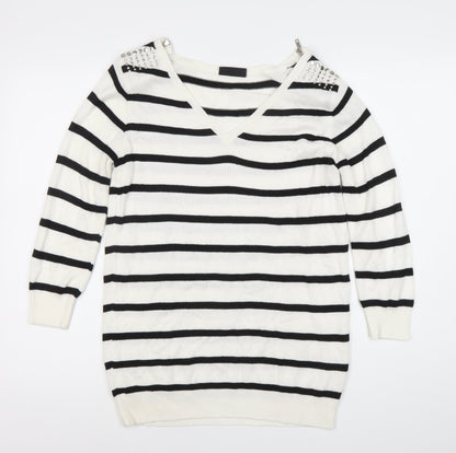 Womens UK Size S Wallis White Pullover Jumper