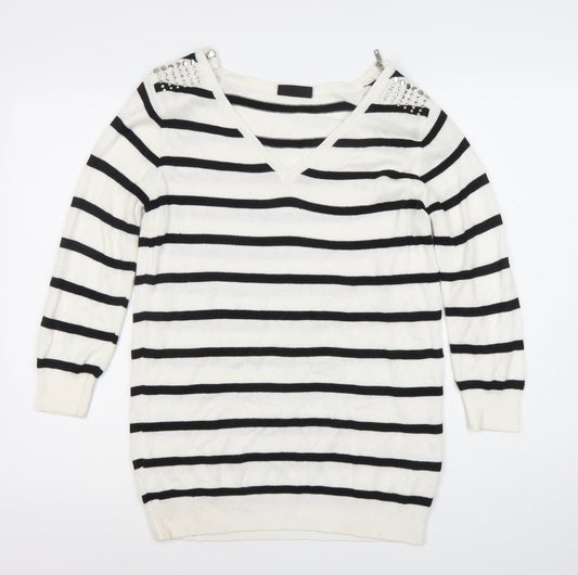 Womens UK Size S Wallis White Pullover Jumper