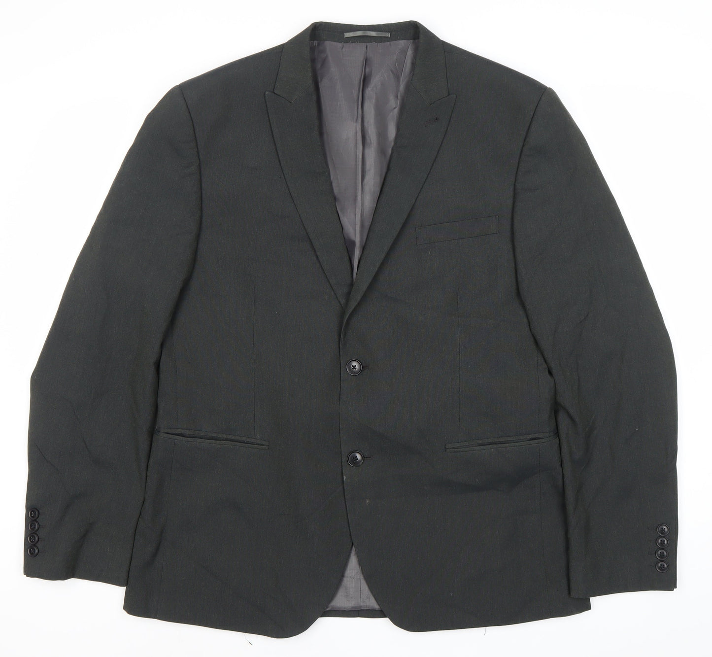 Next Men's Black Blazer Jacket Size 44 Regular Notch Lapel Two Button